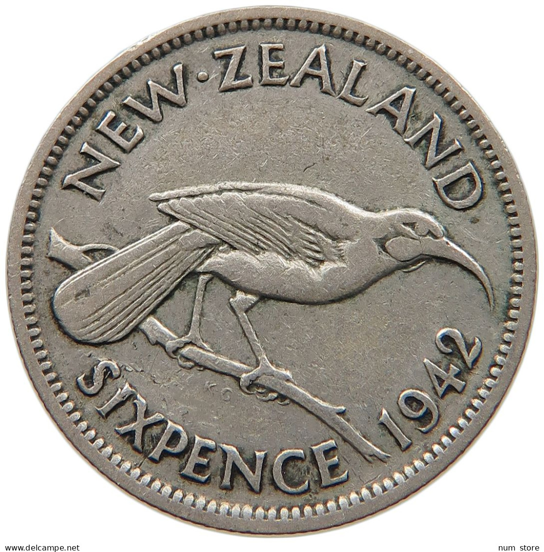 NEW ZEALAND 6 PENCE 1942 #s091 0515 - Nueva Zelanda