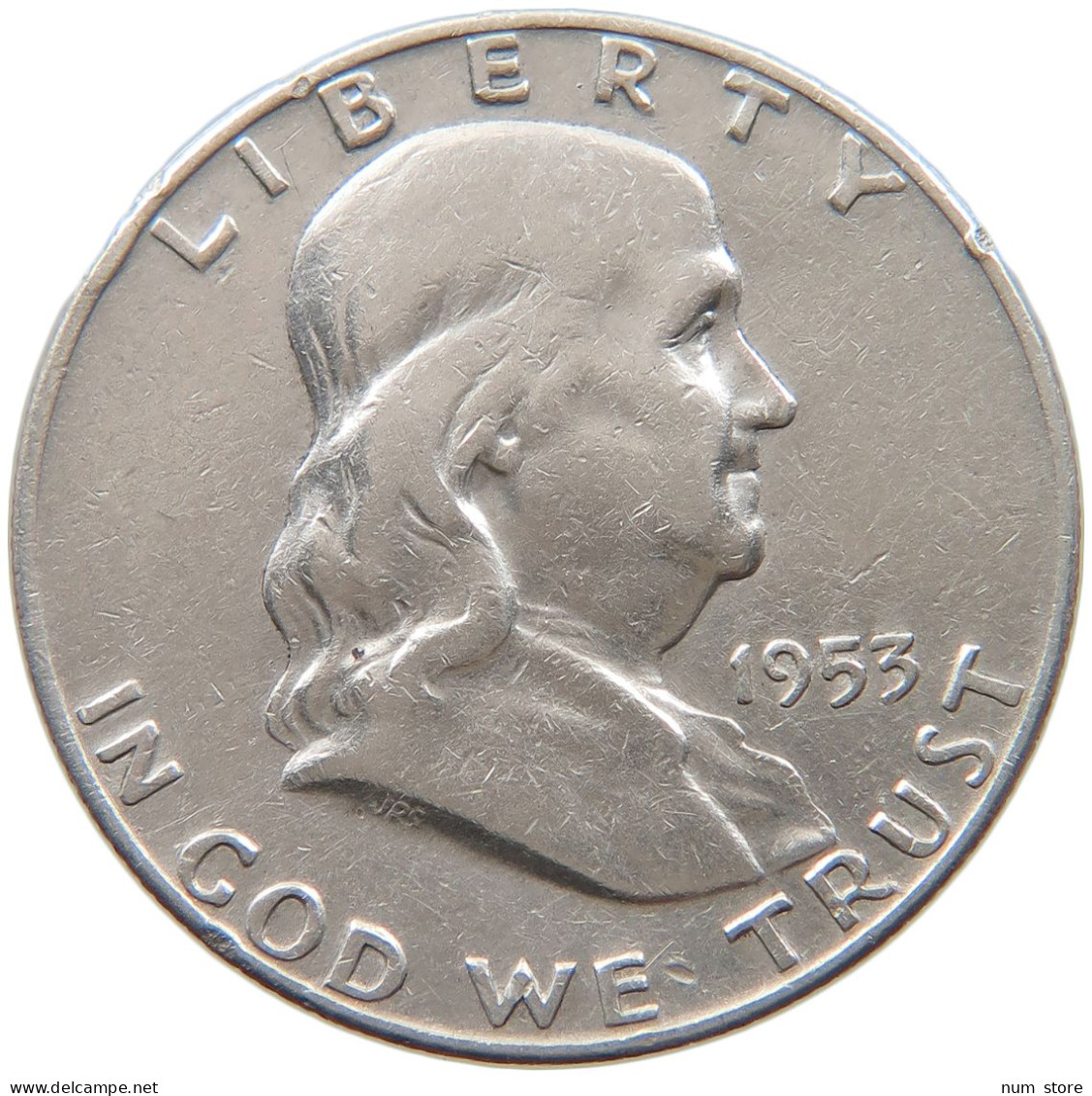 UNITED STATES OF AMERICA 1/2 DOLLAR 1953 D FRANKLIN #s093 0003 - 1948-1963: Franklin