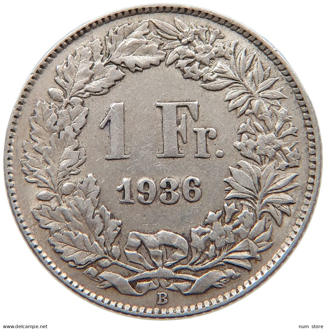 SWITZERLAND FRANC 1936 #s094 0173 - 1 Franc