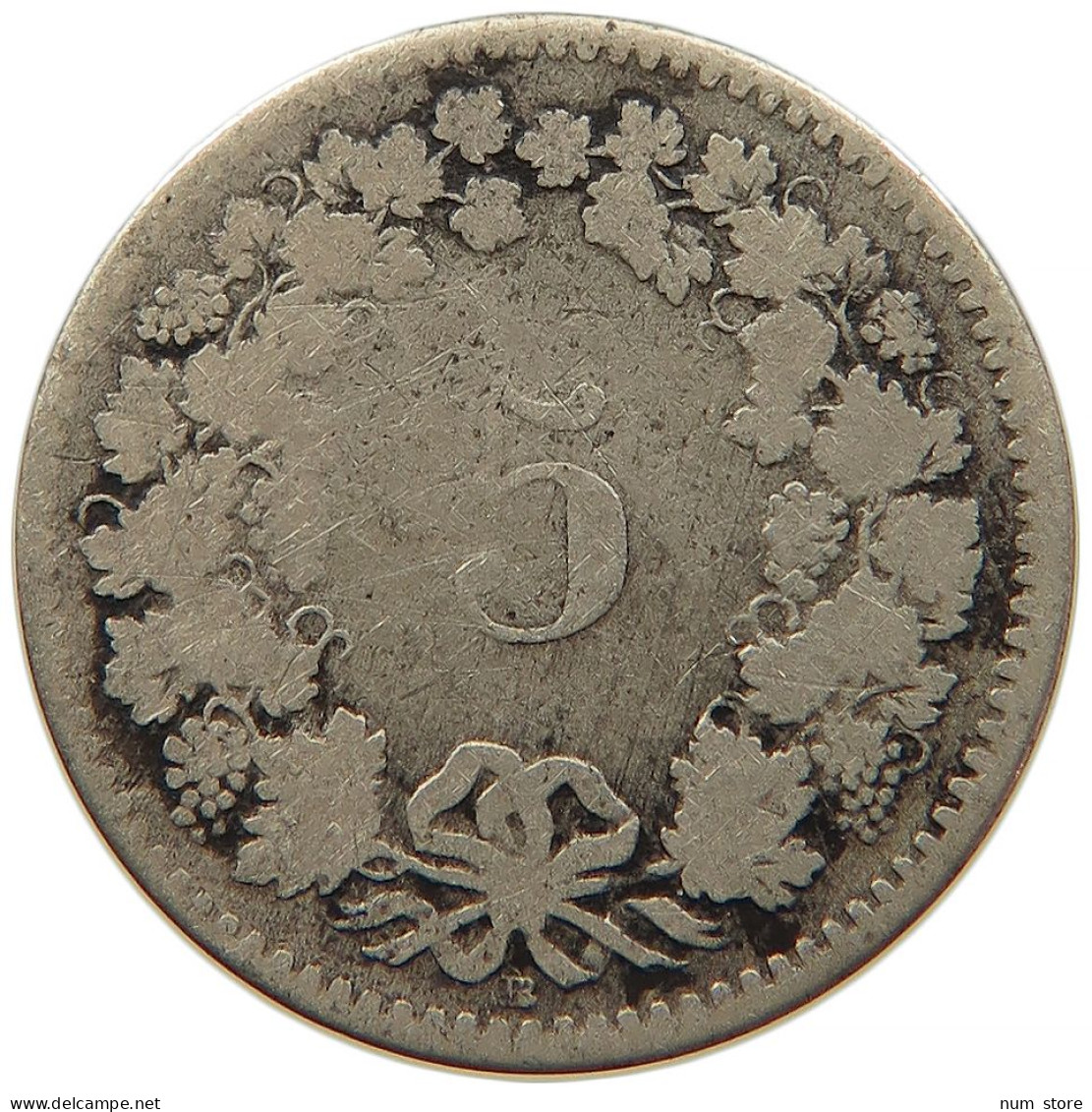 SWITZERLAND 5 RAPPEN 1850 BB #s091 0115 - 5 Centimes / Rappen