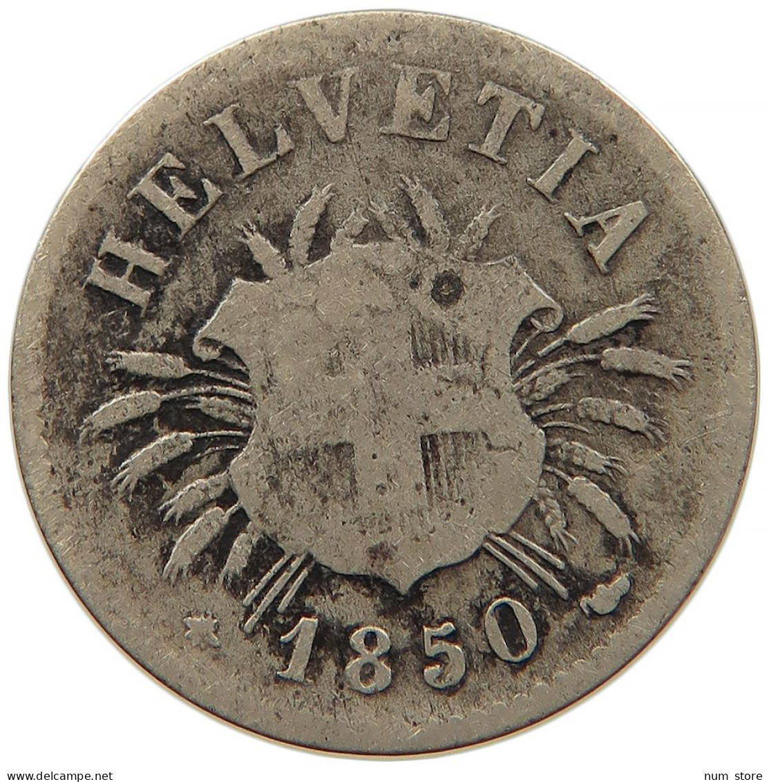 SWITZERLAND 5 RAPPEN 1850 BB #s091 0115 - 5 Centimes / Rappen