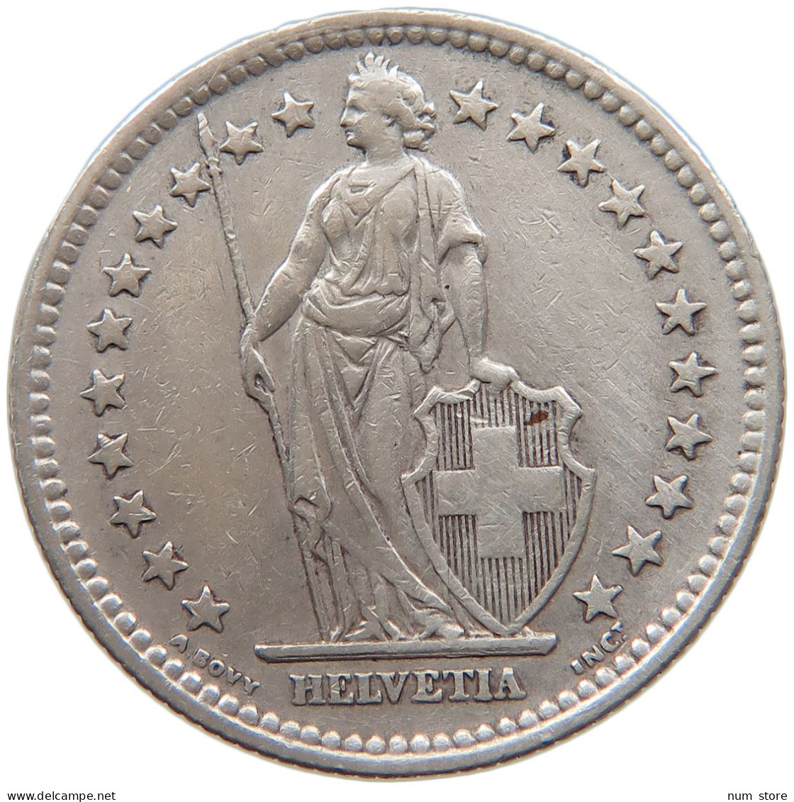 SWITZERLAND 2 FRANCS 1943 #s094 0105 - 2 Francs