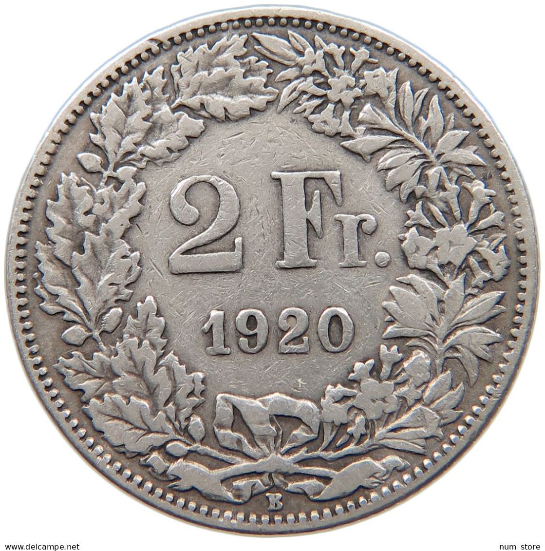 SWITZERLAND 2 FRANCS 1920 #s094 0099 - 2 Francs