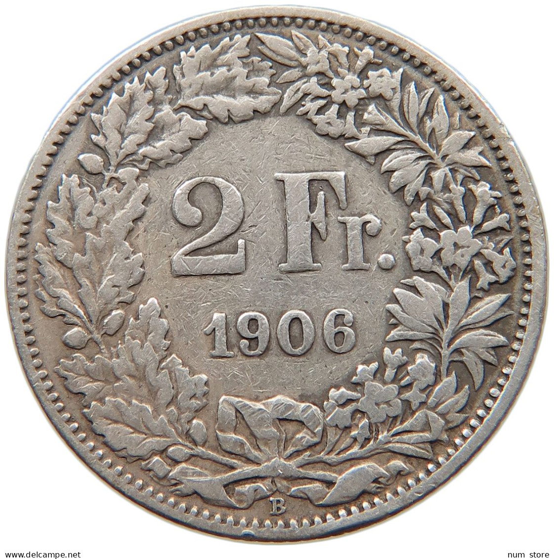 SWITZERLAND 2 FRANCS 1906 #s094 0101 - 2 Franken
