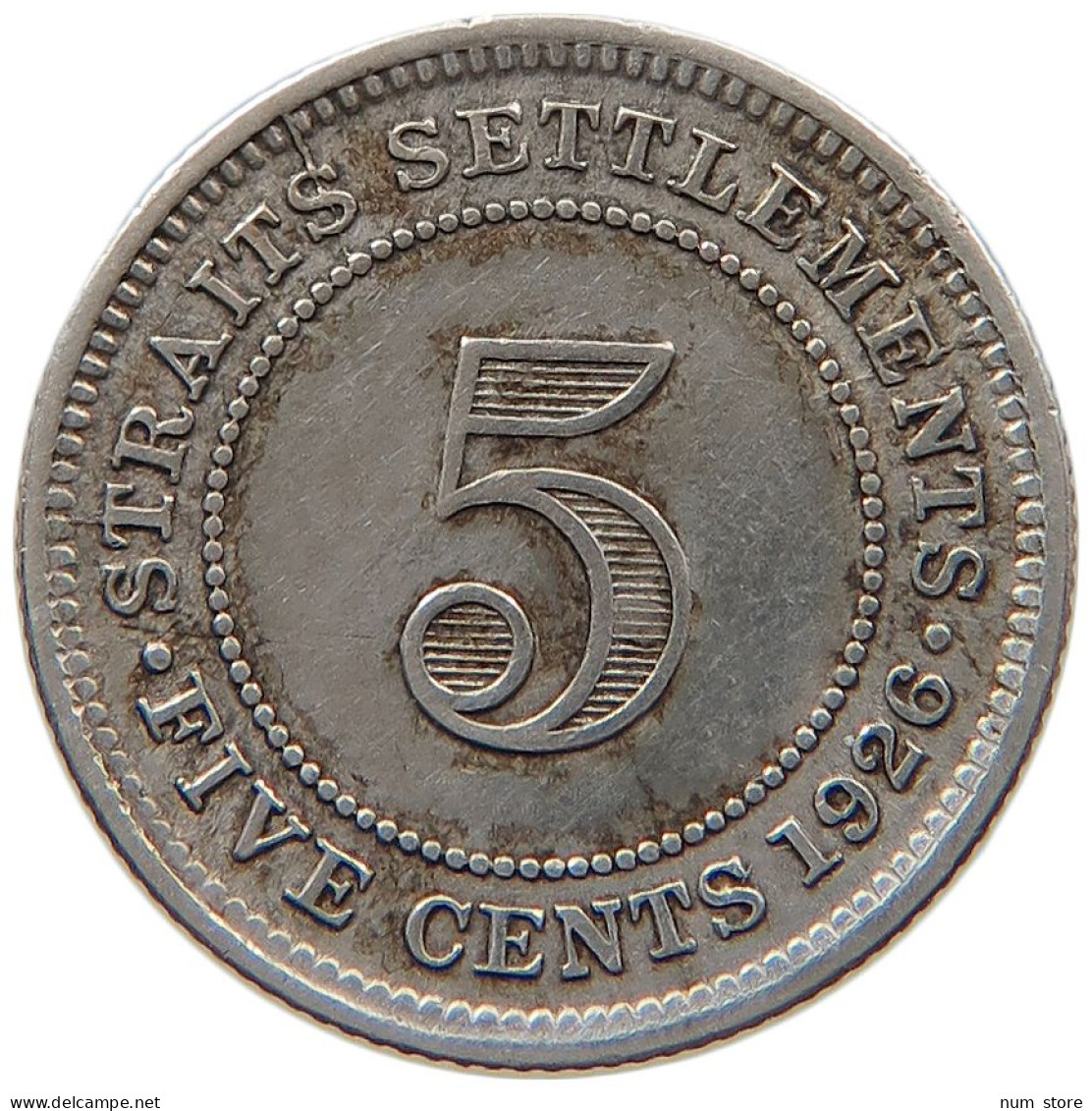 STRAITS SETTLEMENTS 5 CENTS 1926 #s100 0639 - Malaysie