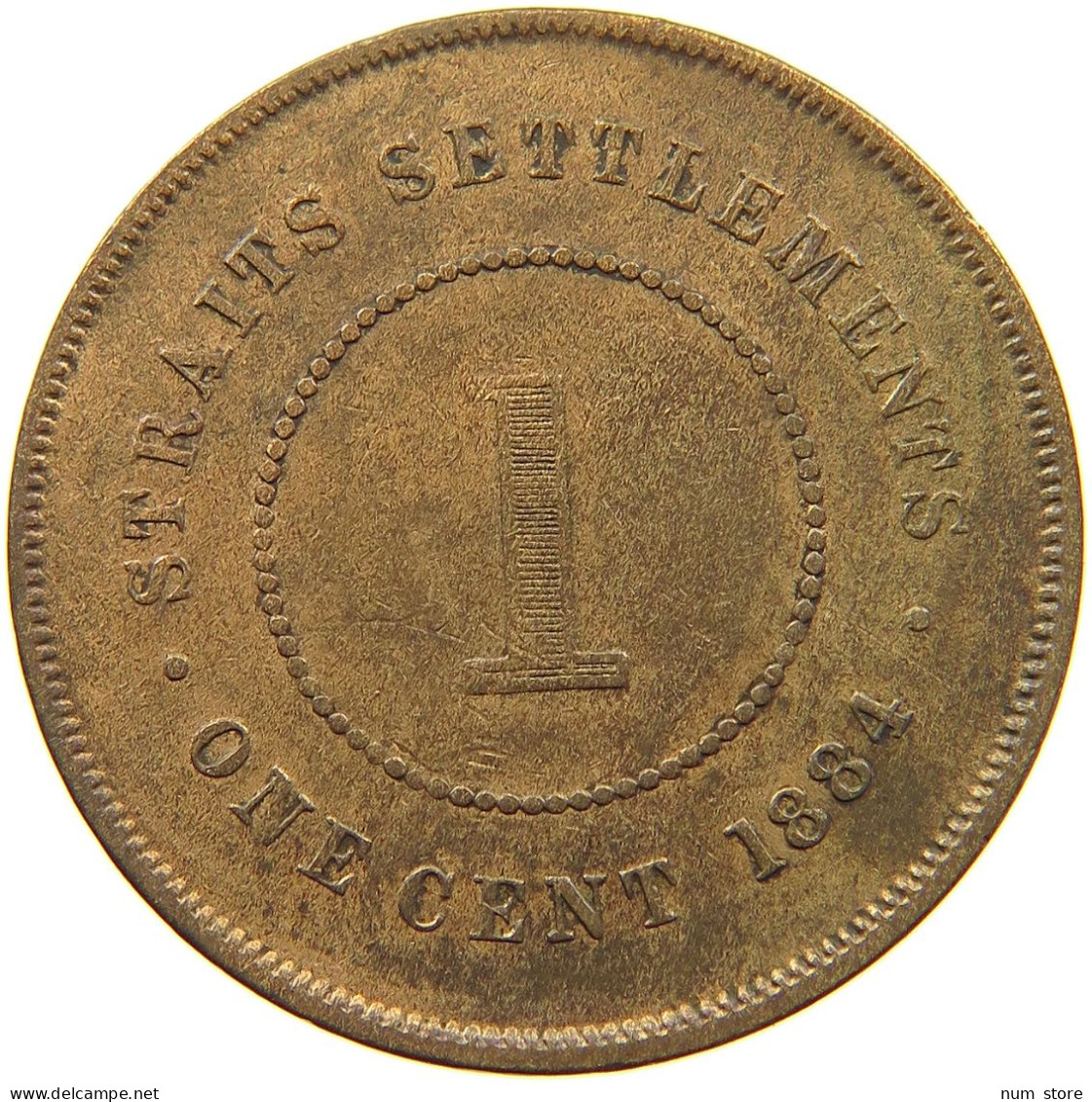 STRAITS SETTLEMENTS CENT 1884 #s097 0145 - Malaysie