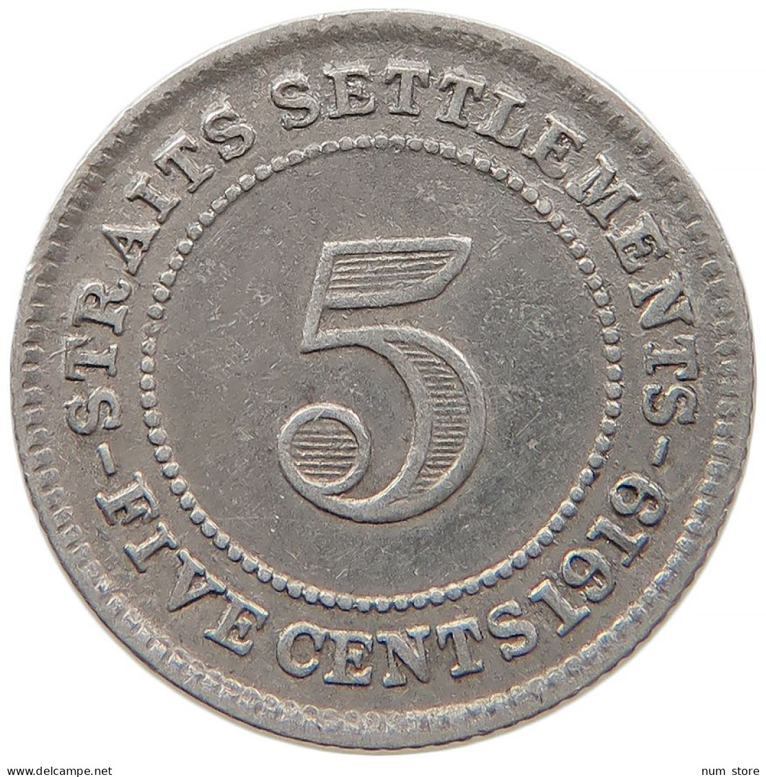 STRAITS SETTLEMENTS 5 CENTS 1919 #s091 0069 - Malaysie