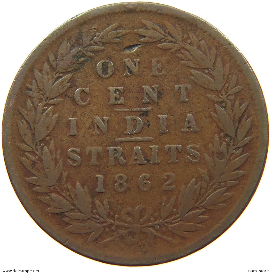 STRAITS SETTLEMENTS CENT 1862 #s097 0305 - Malaysie