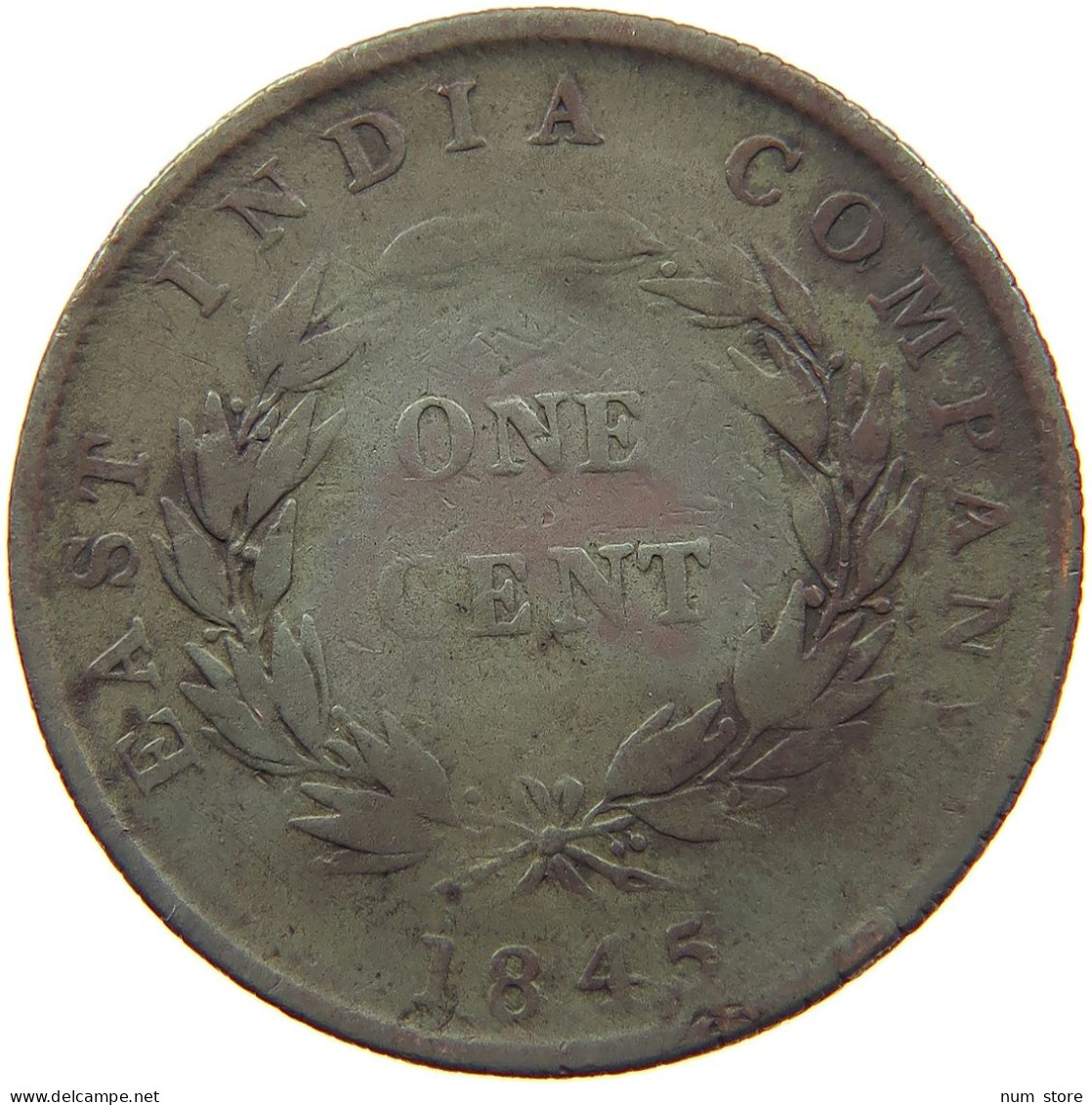 STRAITS SETTLEMENTS CENT 1845 #s097 0307 - Malaysie