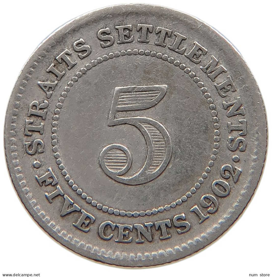 STRAITS SETTLEMENTS 5 CENTS 1902 #s100 0643 - Maleisië