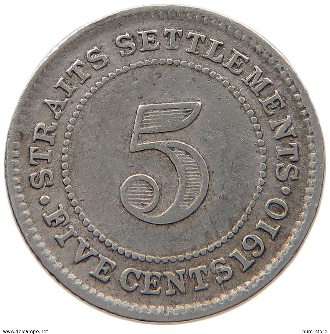 STRAITS SETTLEMENTS 5 CENTS 1910 #s100 0645 - Malaysie