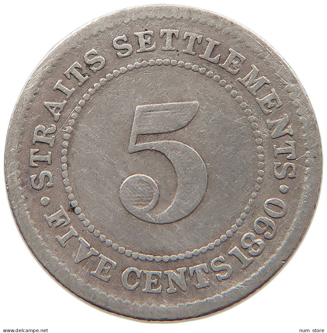 STRAITS SETTLEMENTS 5 CENTS 1890 #s091 0071 - Maleisië