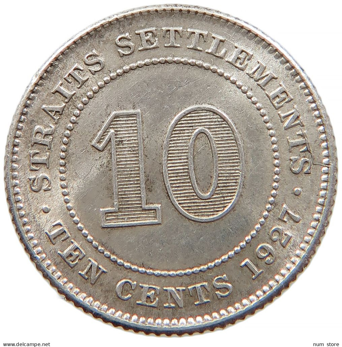 STRAITS SETTLEMENTS 10 CENTS 1927 #s091 0181 - Malaysie