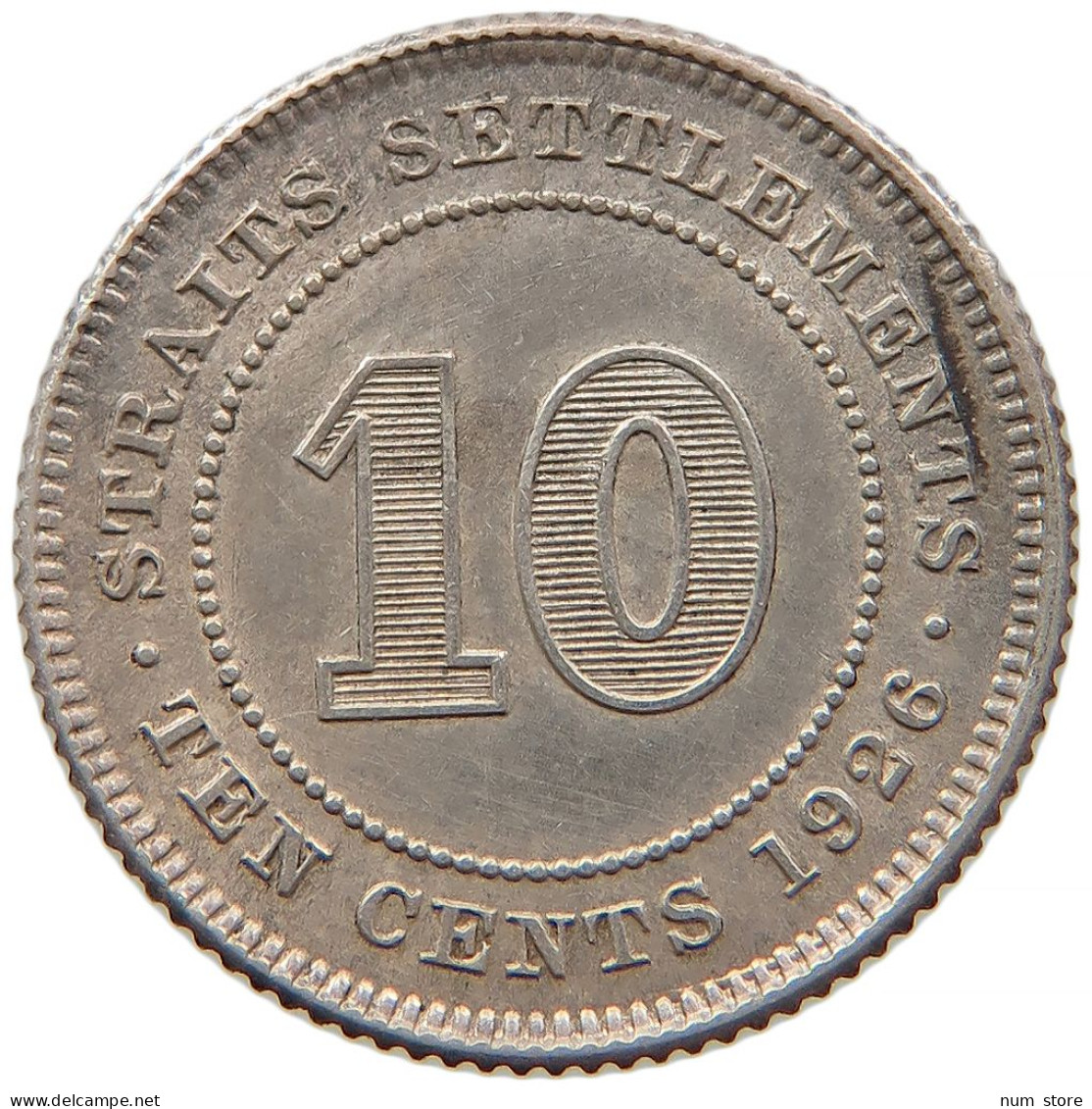 STRAITS SETTLEMENTS 10 CENTS 1926 #s091 0175 - Malaysia