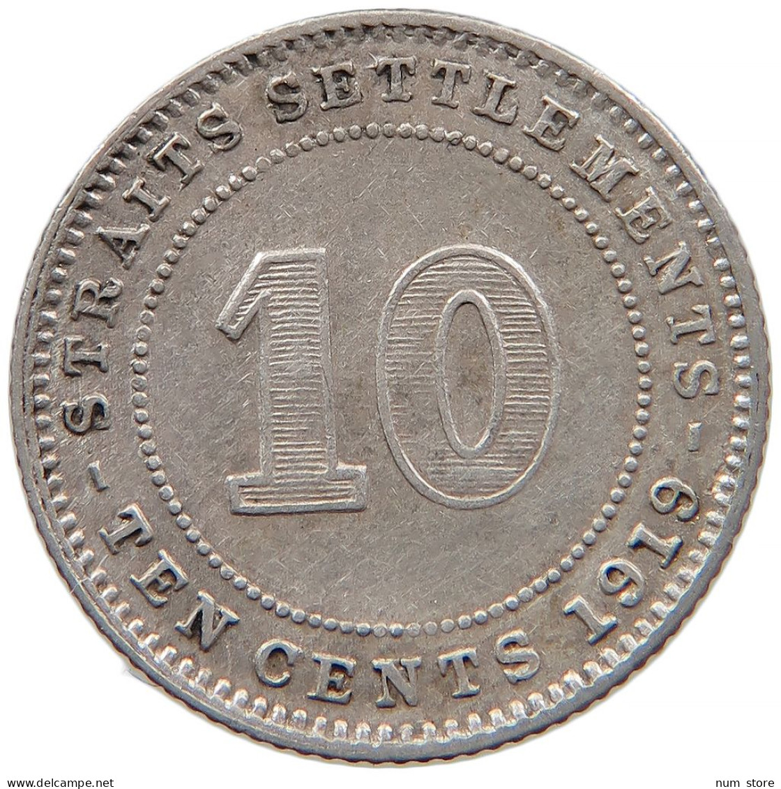 STRAITS SETTLEMENTS 10 CENTS 1919 #s091 0185 - Malaysie