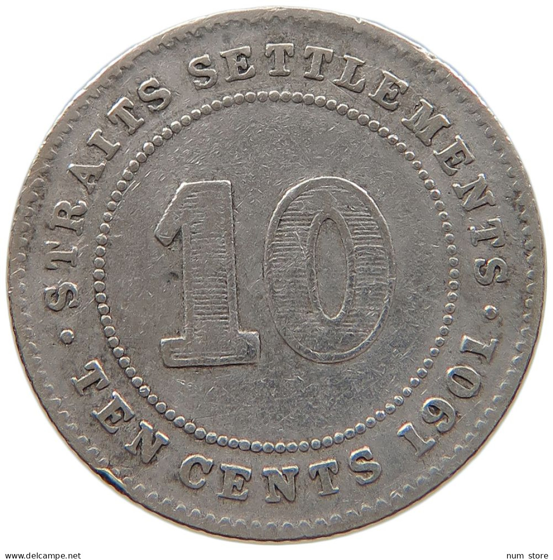 STRAITS SETTLEMENTS 10 CENTS 1901 #s100 0833 - Maleisië