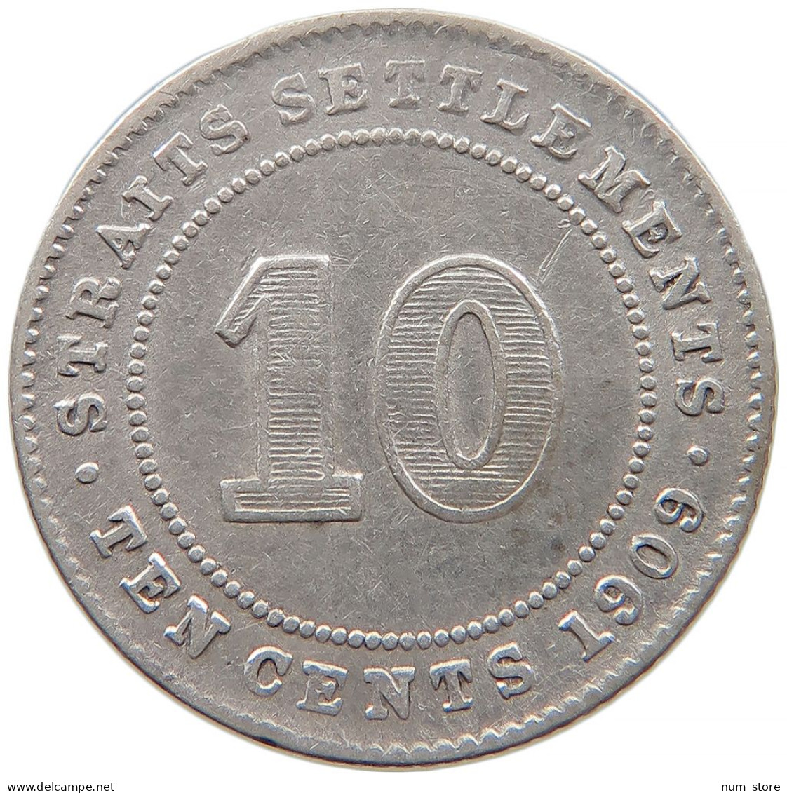 STRAITS SETTLEMENTS 10 CENTS 1909 #s091 0171 - Malaysie