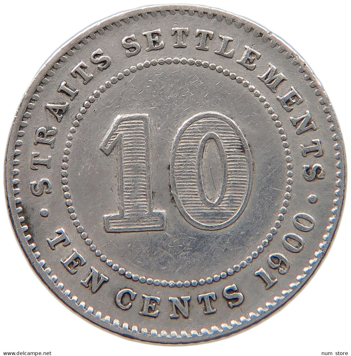 STRAITS SETTLEMENTS 10 CENTS 1900 #s100 0837 - Malasia