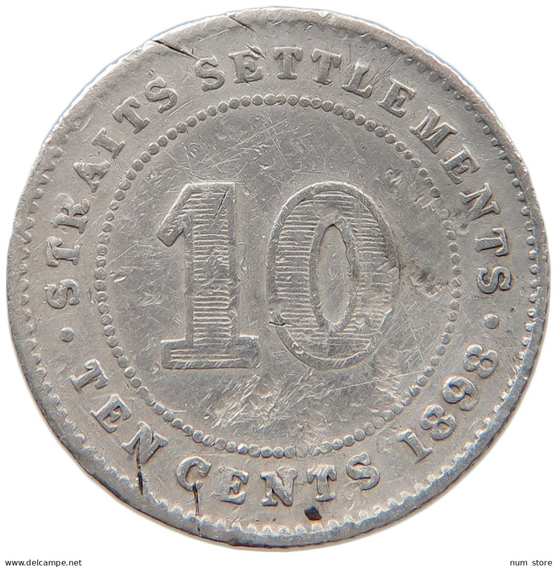 STRAITS SETTLEMENTS 10 CENTS 1898 #s100 0831 - Malesia