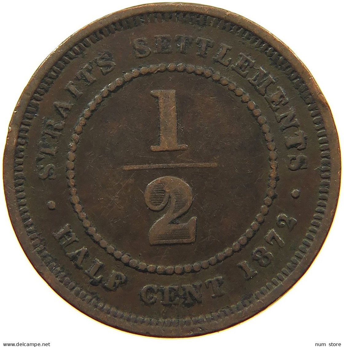 STRAITS SETTLEMENTS 1/2 CENT 1872 #s098 0339 - Malaysie