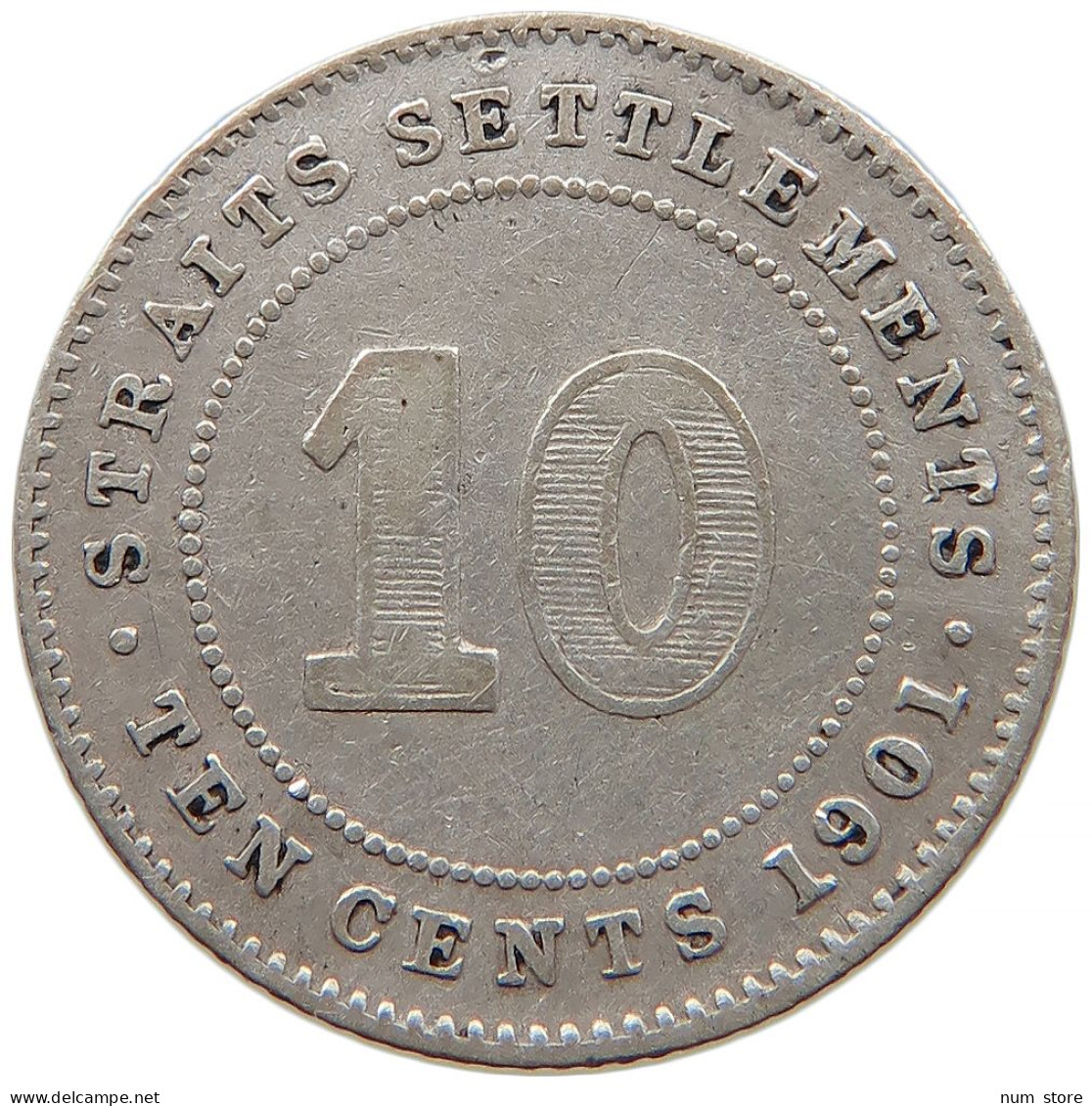 STRAITS SETTLEMENTS 10 CENTS 1901 #s091 0169 - Malaysia