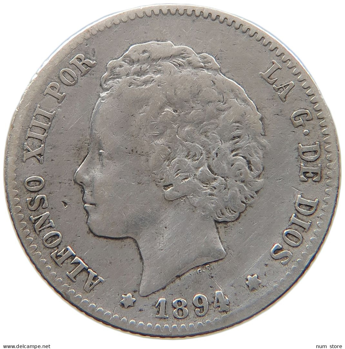 SPAIN PESETA 1894 #s101 0251 - First Minting