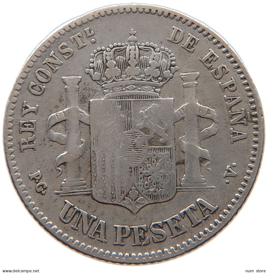 SPAIN PESETA 1894 #s101 0251 - Eerste Muntslagen