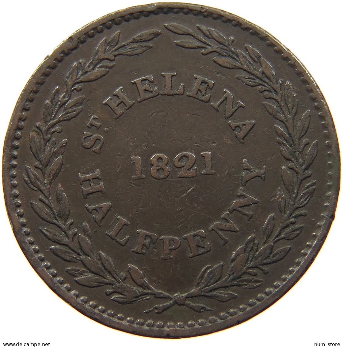 ST. HELENA HALFPENNY 1821 #s098 0259 - Sant'Elena