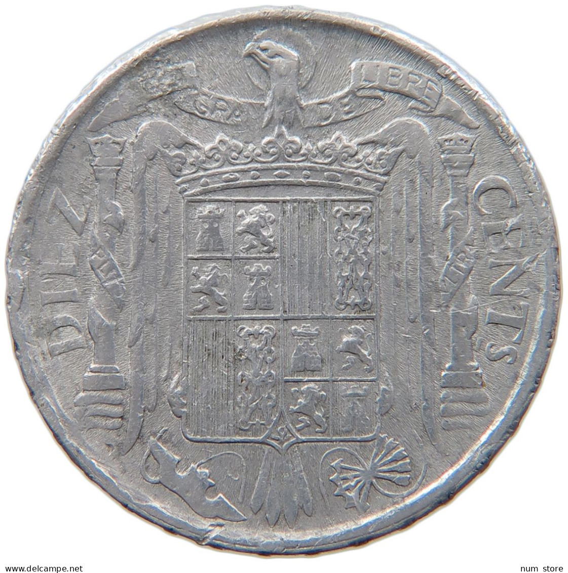 SPAIN 10 CENTIMOS 1945 #s089 0587 - 10 Centesimi