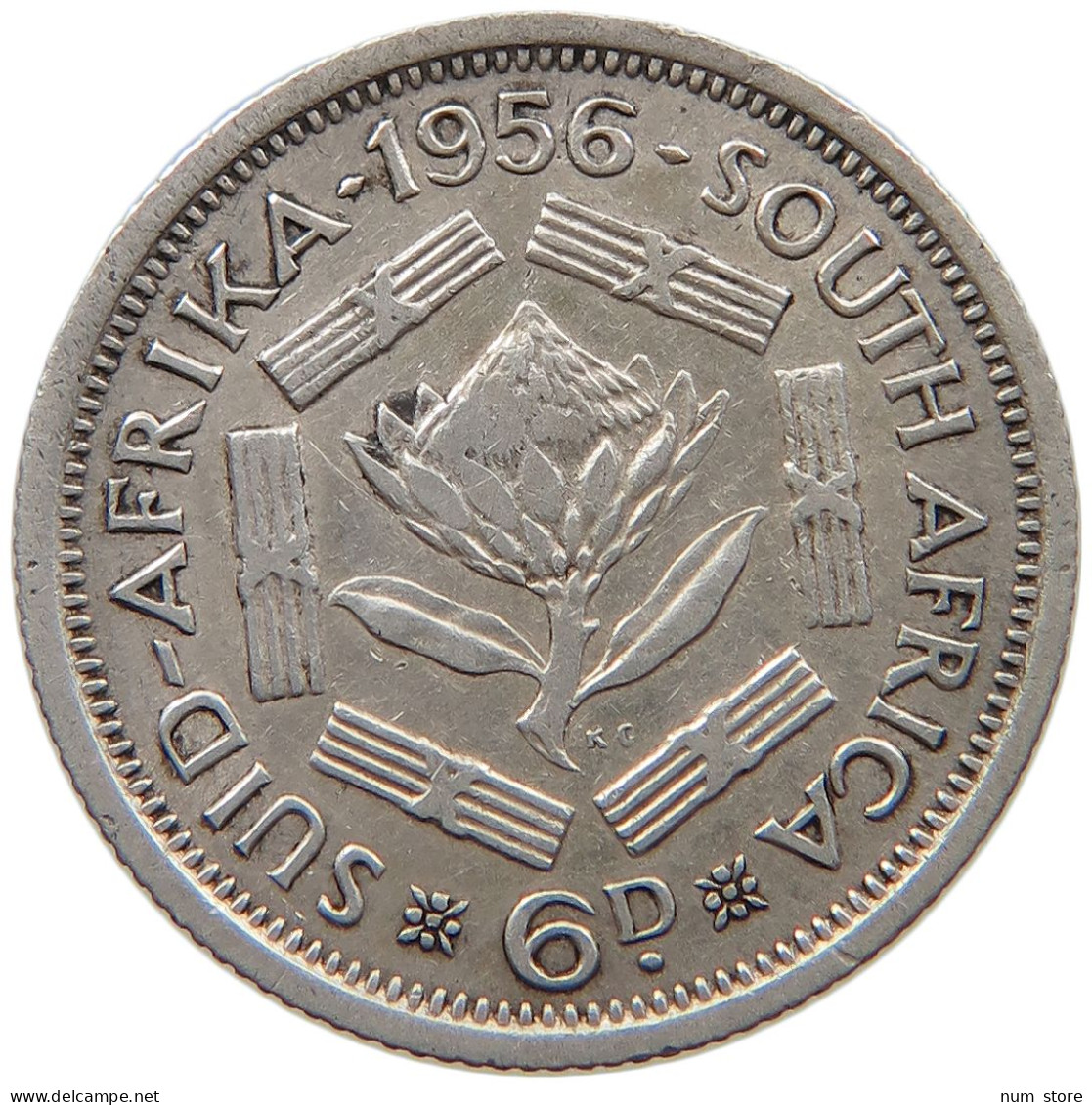 SOUTH AFRICA 6 PENCE 1956 #s101 0137 - South Africa