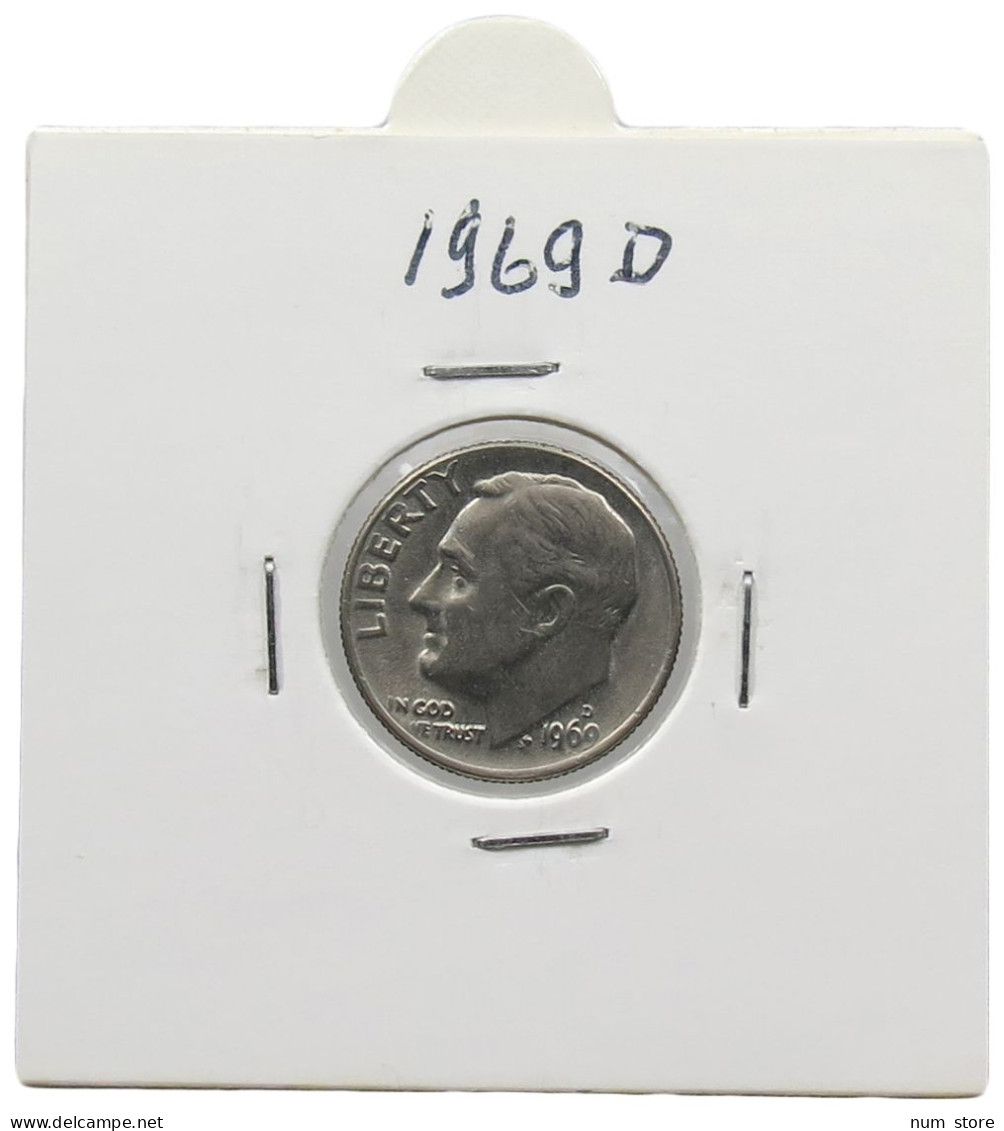 UNITED STATES OF AMERICA DIME 1969 D ROOSEVELT #alb071 0491 - 1946-...: Roosevelt