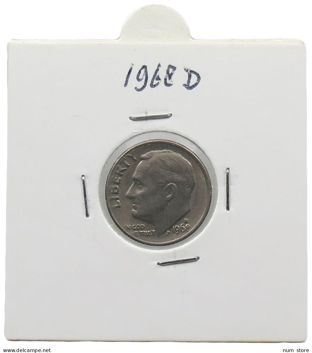 UNITED STATES OF AMERICA DIME 1968 D ROOSEVELT #alb071 0497 - 1946-...: Roosevelt