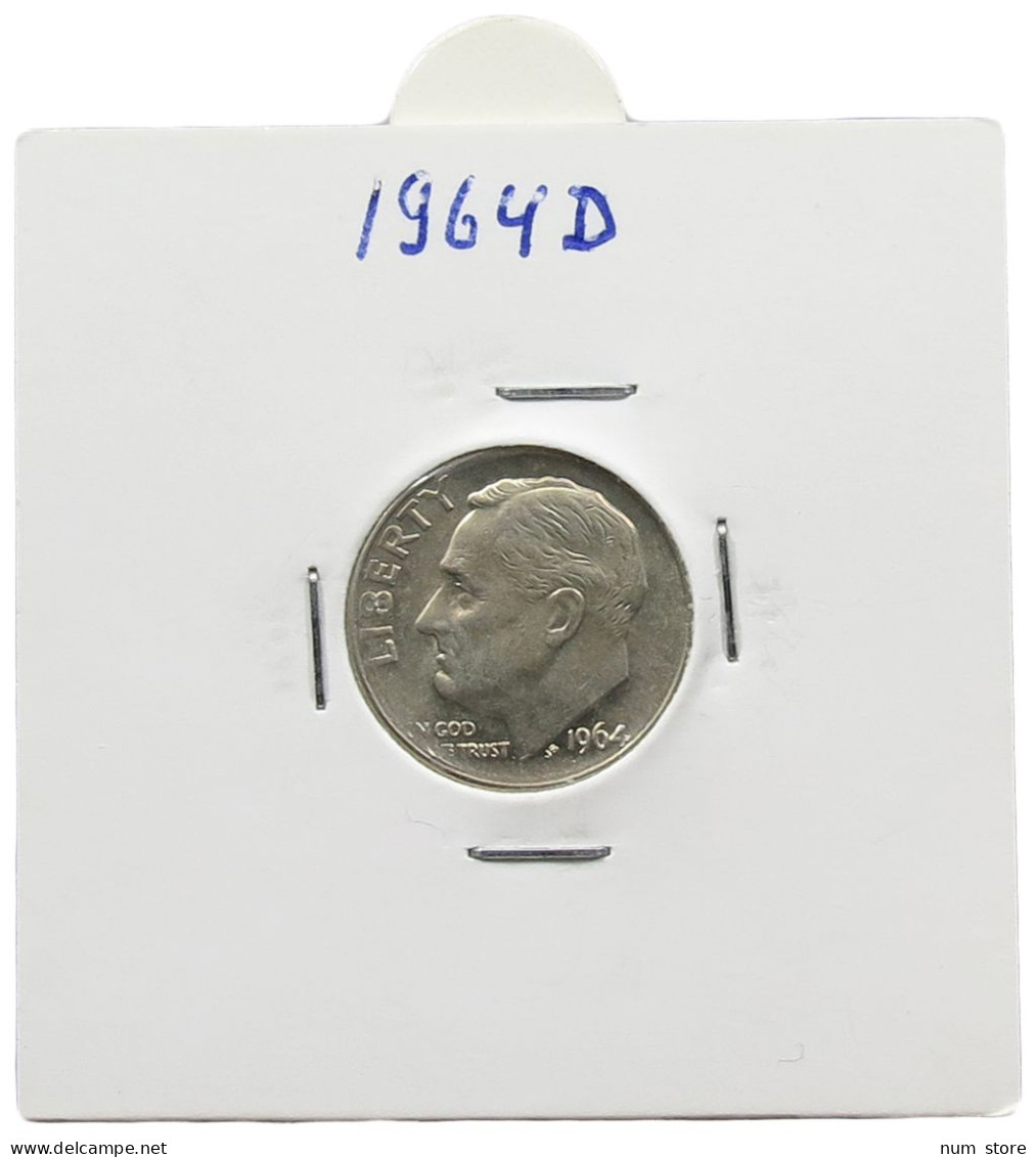 UNITED STATES OF AMERICA DIME 1964 D ROOSEVELT #alb071 0443 - 1946-...: Roosevelt