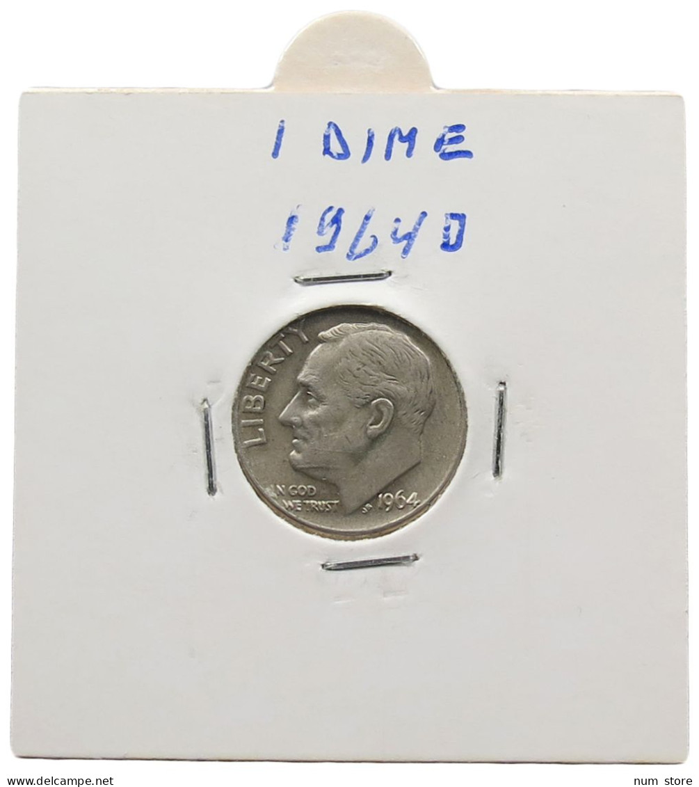 UNITED STATES OF AMERICA DIME 1964 D ROOSEVELT #alb071 0489 - 1946-...: Roosevelt