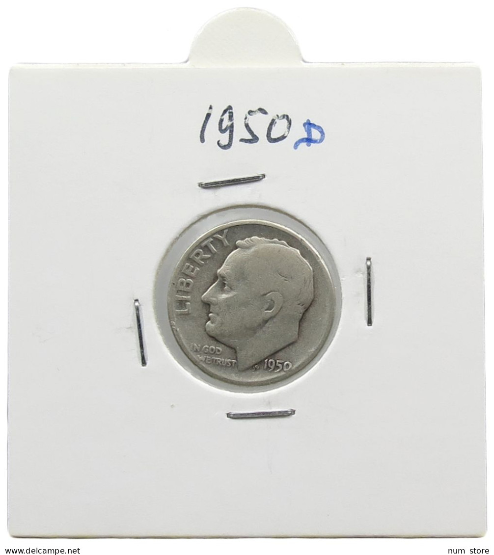 UNITED STATES OF AMERICA DIME 1950 D ROOSEVELT #alb071 0447 - 1946-...: Roosevelt