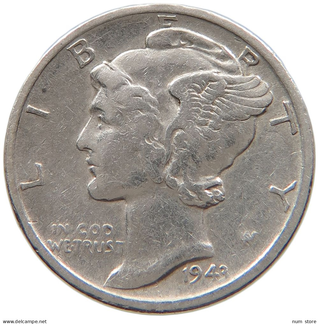 UNITED STATES OF AMERICA DIME 1943 S MERCURY #s100 0771 - 1916-1945: Mercury (Mercurio)