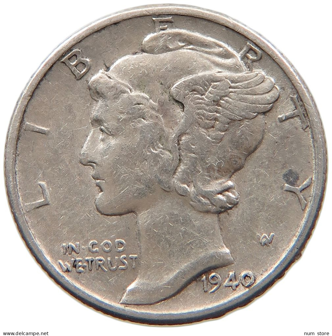 UNITED STATES OF AMERICA DIME 1940 MERCURY #s091 0251 - 1916-1945: Mercury (kwik)