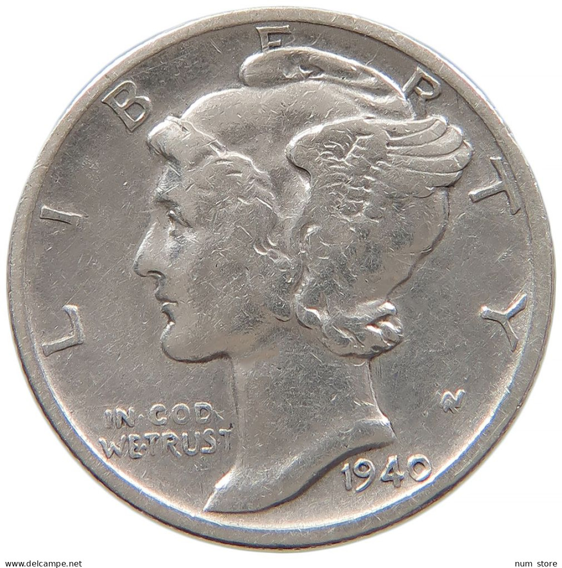 UNITED STATES OF AMERICA DIME 1940 S #s091 0167 - 1916-1945: Mercury (kwik)