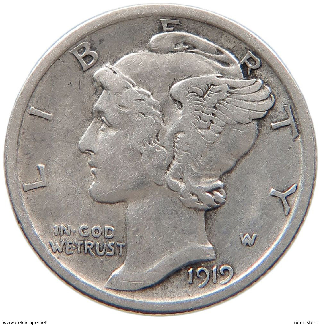 UNITED STATES OF AMERICA DIME 1919 MERCURY #s100 0773 - 1916-1945: Mercury