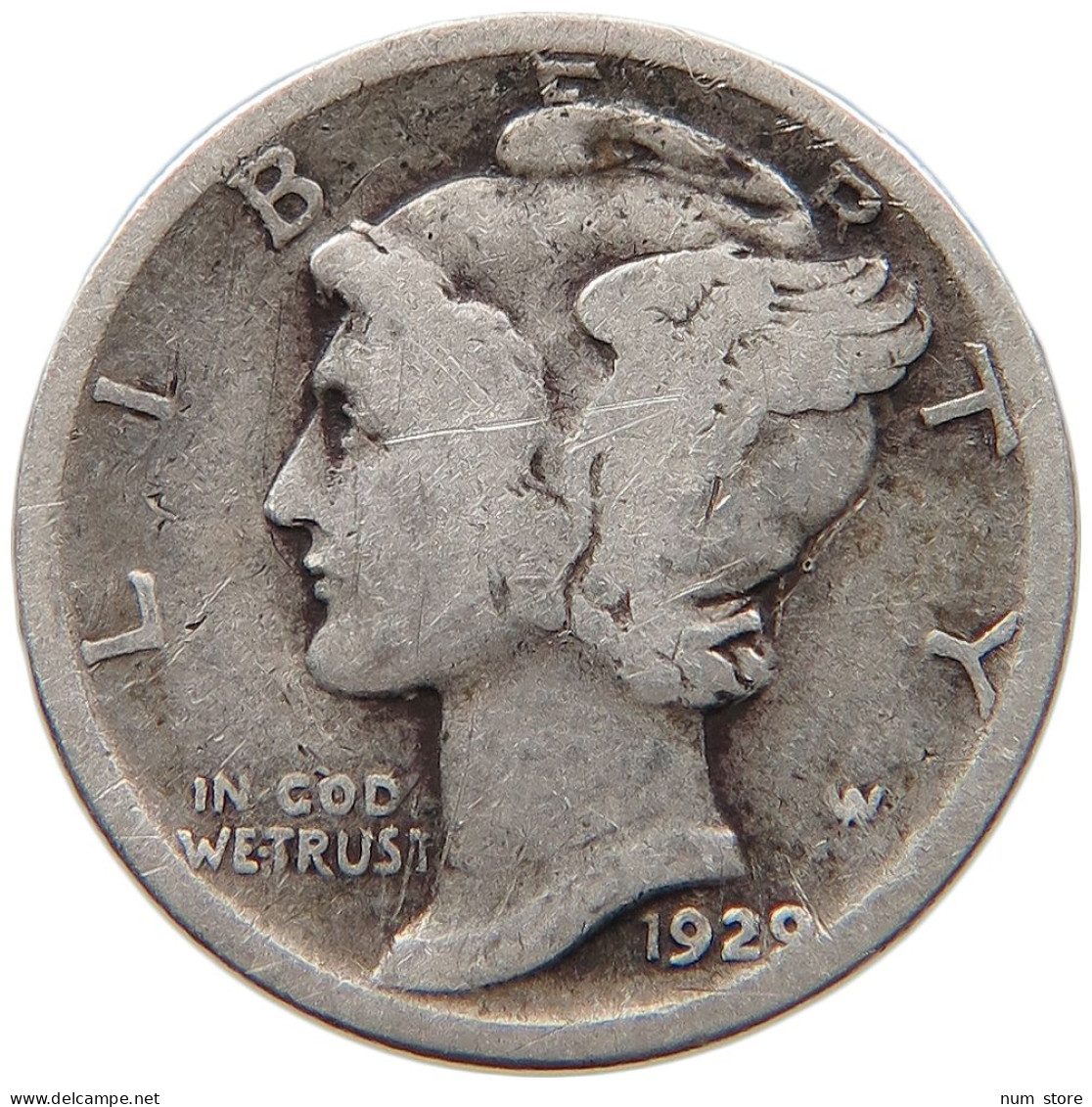 UNITED STATES OF AMERICA DIME 1929 MERCURY #s091 0249 - 1916-1945: Mercury (kwik)