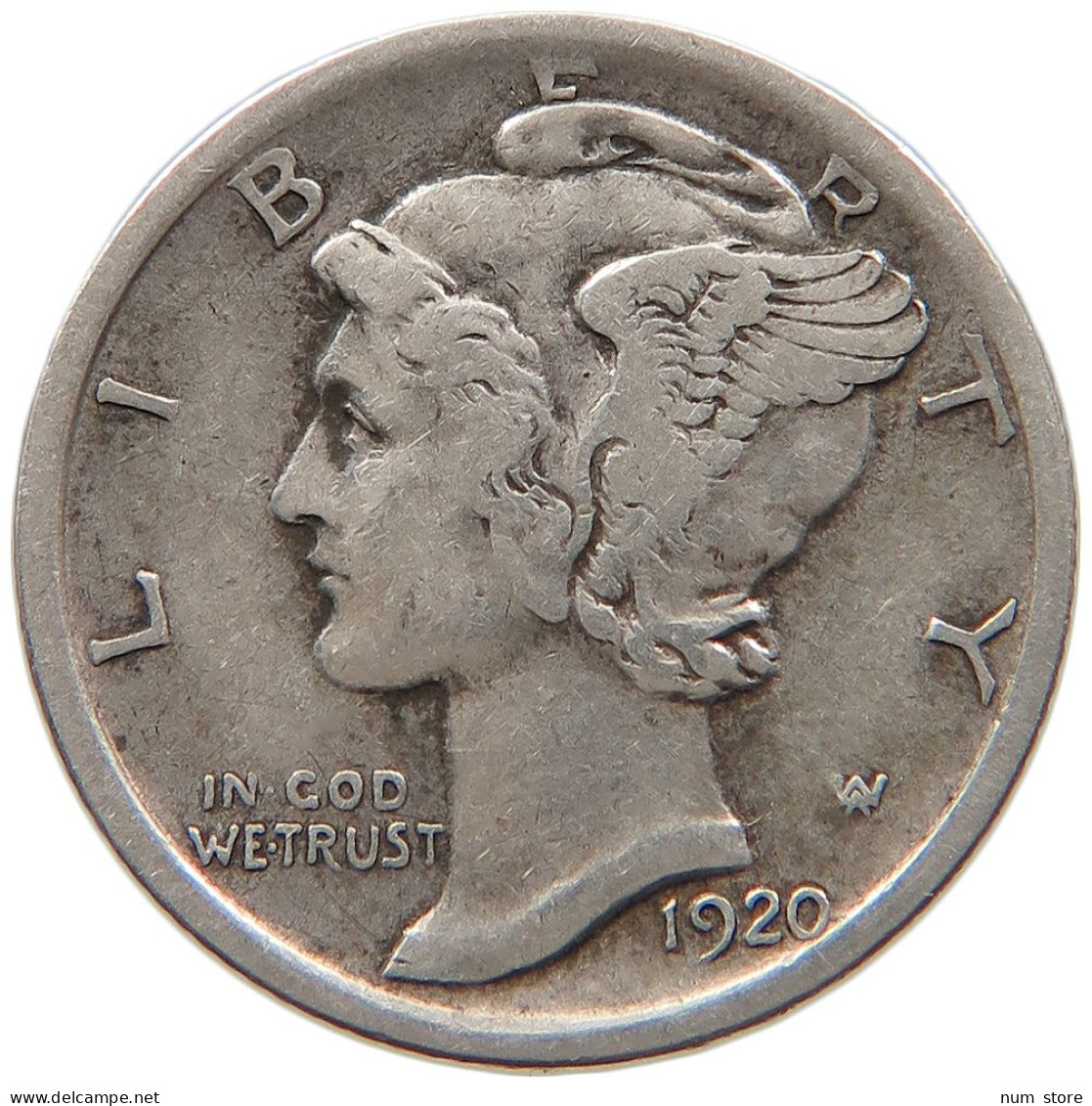 UNITED STATES OF AMERICA DIME 1920 MERCURY #s091 0235 - 1916-1945: Mercury (Mercure)