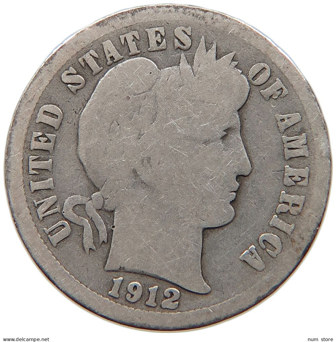 UNITED STATES OF AMERICA DIME 1912 BARBER #s091 0217 - 1892-1916: Barber