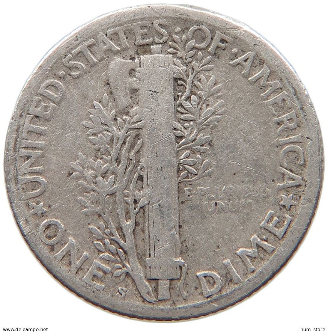 UNITED STATES OF AMERICA DIME 1917 S MERCURY #s091 0257 - 1916-1945: Mercury