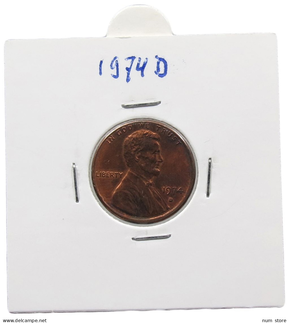 UNITED STATES OF AMERICA CENT 1974 D LINCOLN #alb071 0731 - 1959-…: Lincoln, Memorial Reverse