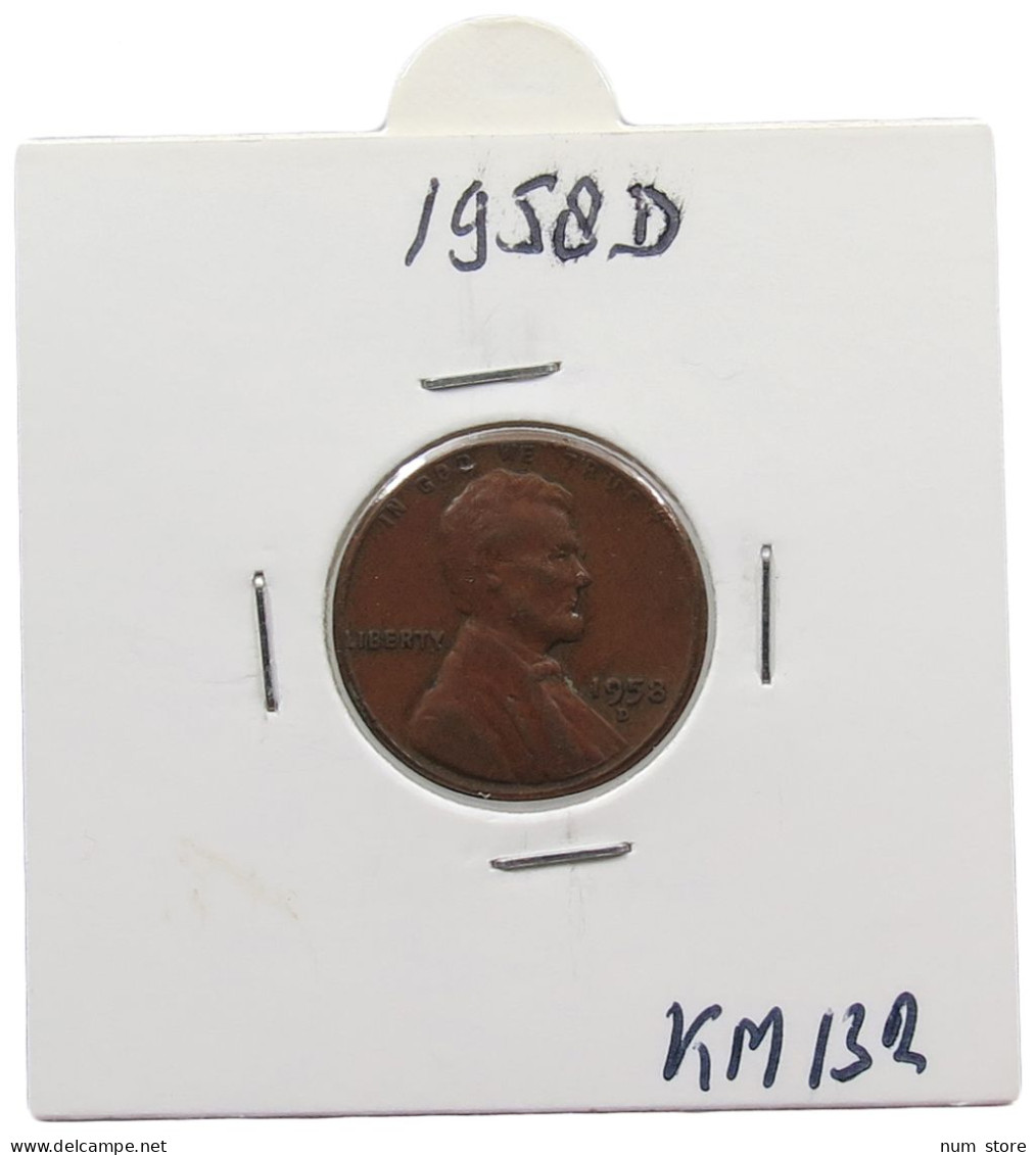 UNITED STATES OF AMERICA CENT 1958 D LINCOLN #alb072 0021 - 1909-1958: Lincoln, Wheat Ears Reverse