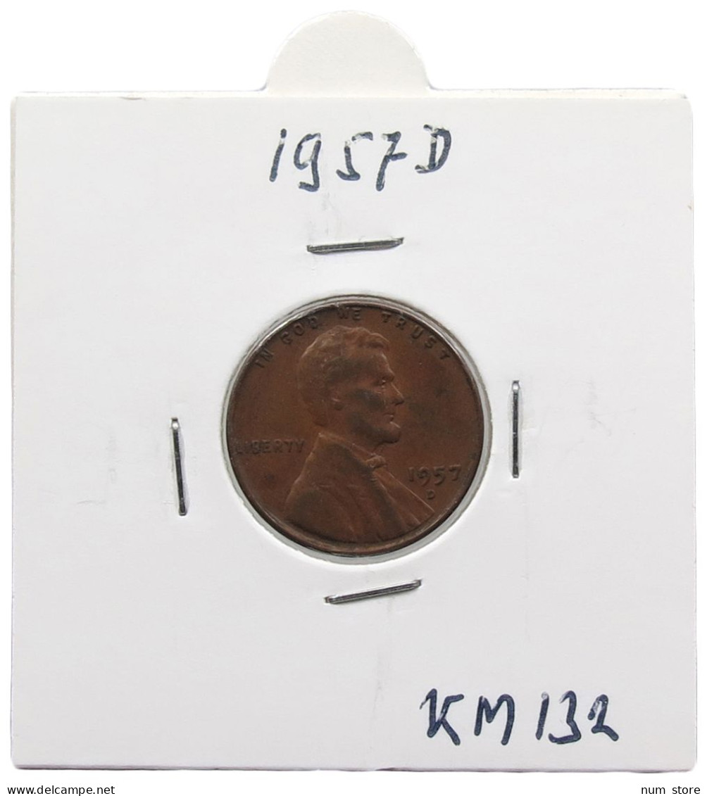 UNITED STATES OF AMERICA CENT 1957 D LINCOLN #alb071 0703 - 1909-1958: Lincoln, Wheat Ears Reverse