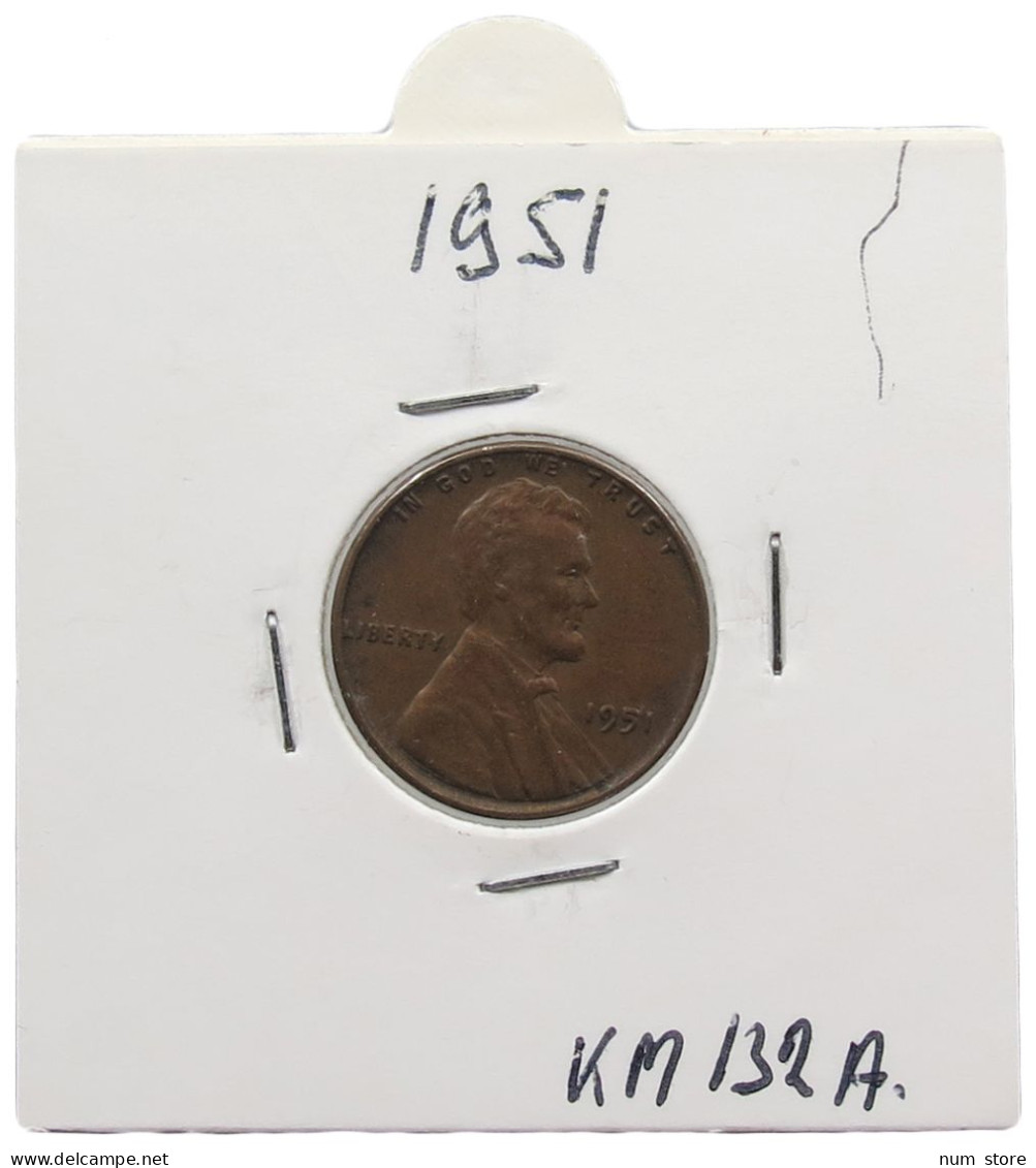 UNITED STATES OF AMERICA CENT 1951 LINCOLN #alb072 0033 - 1909-1958: Lincoln, Wheat Ears Reverse