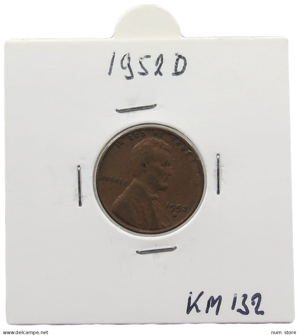 UNITED STATES OF AMERICA CENT 1952 D LINCOLN #alb072 0039 - 1909-1958: Lincoln, Wheat Ears Reverse