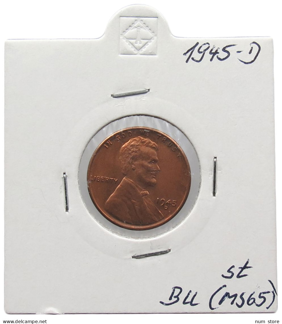 UNITED STATES OF AMERICA CENT 1945 D LINCOLN #alb072 0125 - 1909-1958: Lincoln, Wheat Ears Reverse