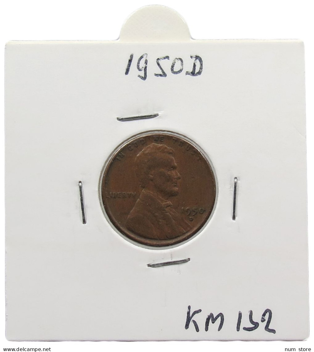UNITED STATES OF AMERICA CENT 1950 D LINCOLN #alb072 0139 - 1909-1958: Lincoln, Wheat Ears Reverse